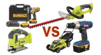 Ryobi vs bosch: Drill and Lawn Mower and Jig Saw and Hedge Trimmer Comparison