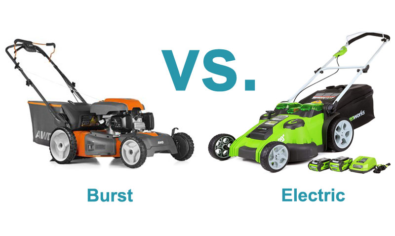 A burst vs electric lawn mower
