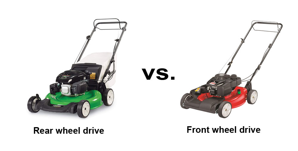 Front or rear wheel drive lawn mower comparison