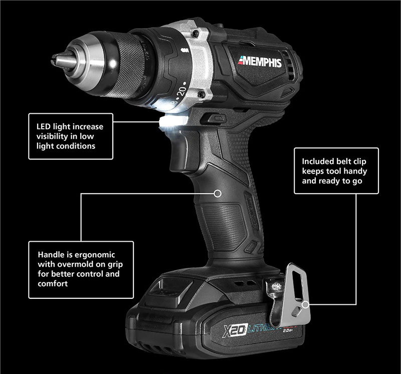 Lightweight cordless drill features for small hands