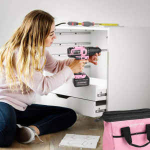 Little pink lightweight cordless drill for lady