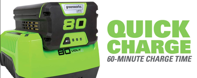 Greenworks Battery quick charge 60 minute time