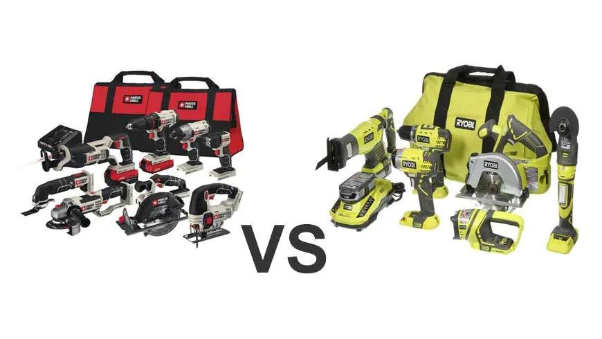 Porter cable vs Ryobi : Impact Wrench and Saw and Drill Press and Angle Grinder Comparison